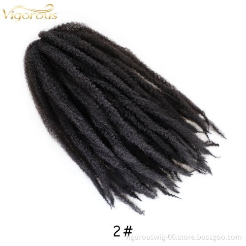 Hot selling afro kinky bulk twist marley braiding pre twisted braids faux locks crochet braid synthetic hair extension